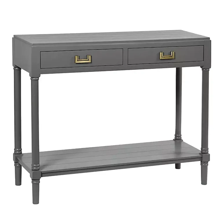 Kirklands Home Wood 2-Drawer Layla Console Table Gray Hot