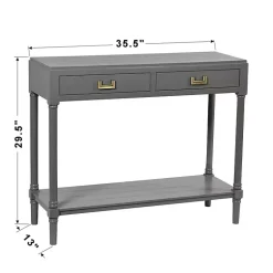 Kirklands Home Wood 2-Drawer Layla Console Table Gray Hot