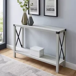 Kirklands Home Wood Farmhouse Console Table Gray New