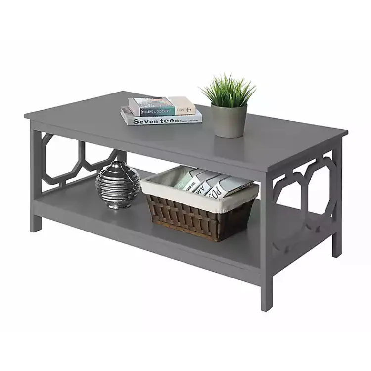 Kirklands Home Wood Geometric Sides Coffee Table Gray Outlet