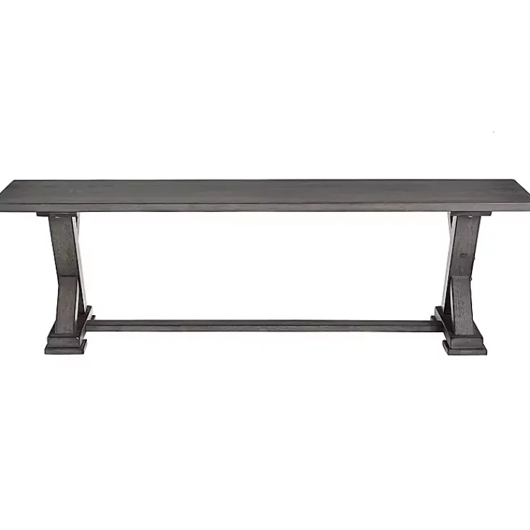 Kirklands Home Wood Harbor Dining Bench Gray