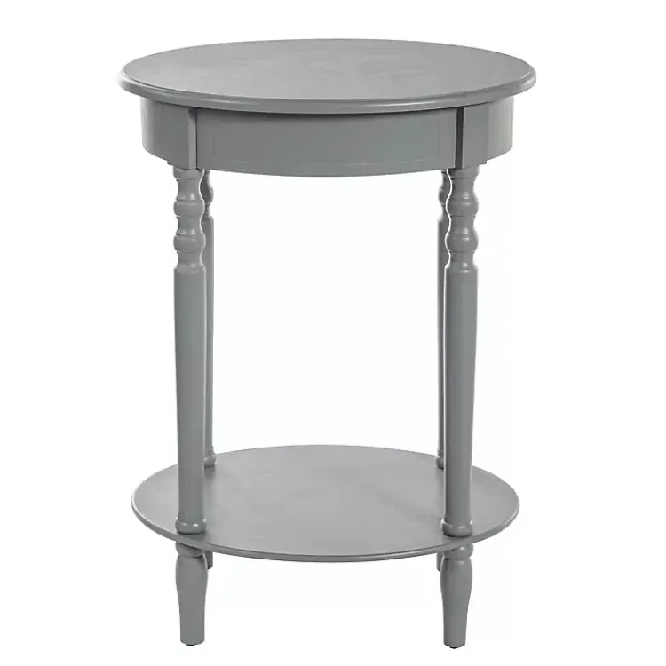 Kirklands Home Wood Oval Emily Accent Table Gray New