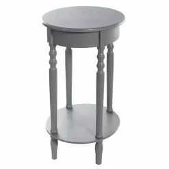 Kirklands Home Wood Oval Emily Accent Table Gray New