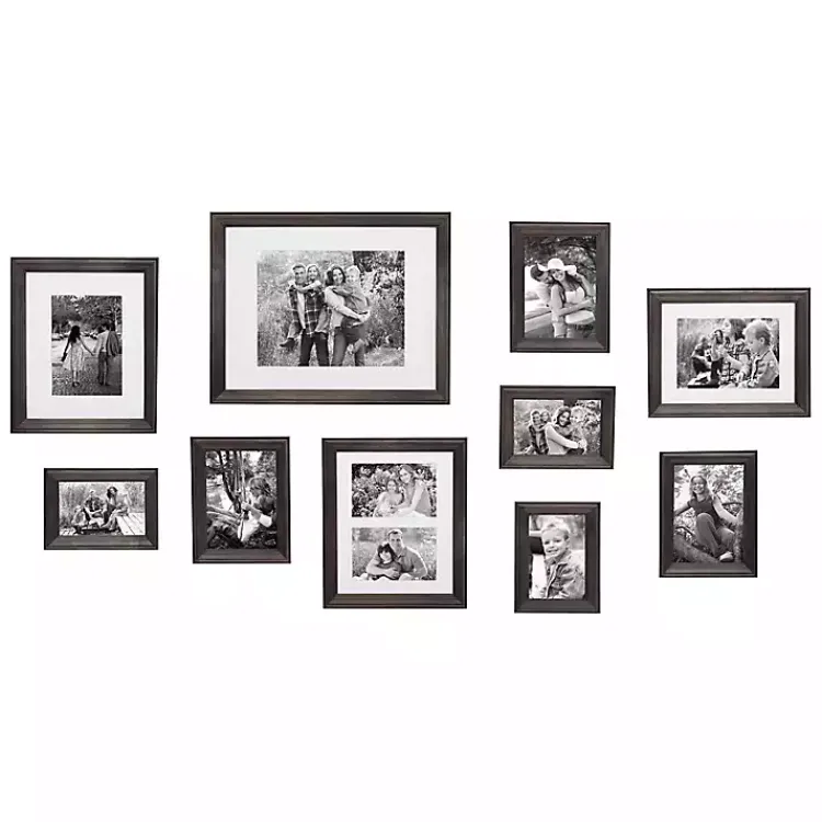 Kirklands Home Wood 10-pc. Gallery Wall Picture Frame Set Gray Clearance