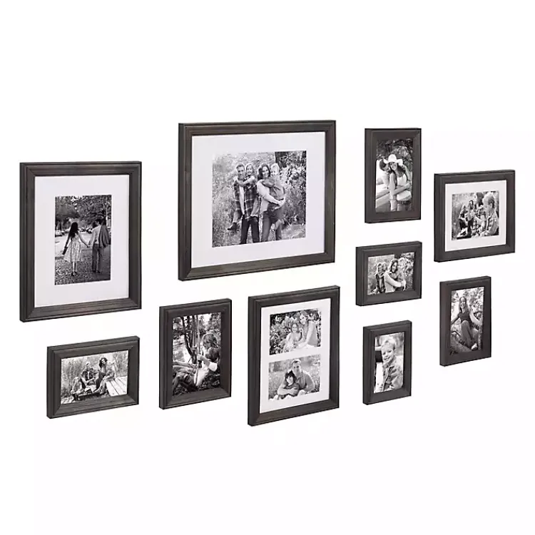 Kirklands Home Wood 10-pc. Gallery Wall Picture Frame Set Gray Clearance