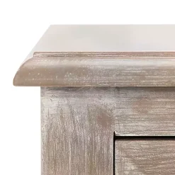 Kirklands Home Wood Side Table with Baskets Gray Sale