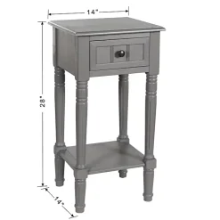 Kirklands Home Wood Square Hampton Accent Table Gray Best