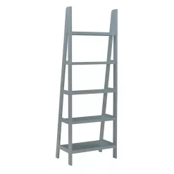 Kirklands Home Wood 5-Tier Ladder Bookshelf Gray Hot