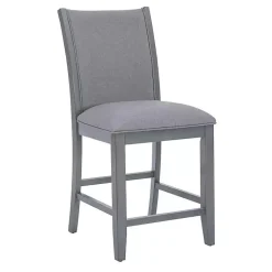 Kirklands Home Wood Upholstered Counter Stools, Set of 2 Gray Clearance