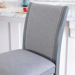 Kirklands Home Wood Upholstered Counter Stools, Set of 2 Gray Clearance