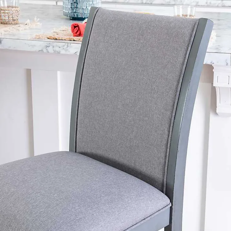 Kirklands Home Wood Upholstered Counter Stools, Set of 2 Gray Clearance