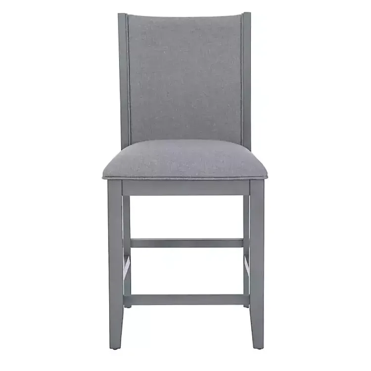 Kirklands Home Wood Upholstered Counter Stools, Set of 2 Gray Clearance
