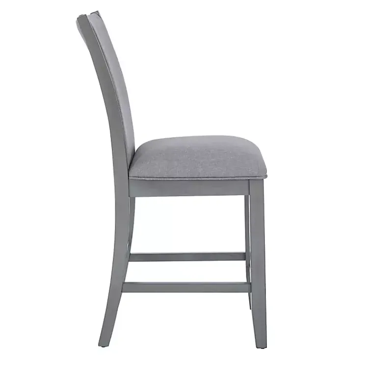 Kirklands Home Wood Upholstered Counter Stools, Set of 2 Gray Clearance