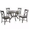 Kirklands Home Gray Wood Upholstered 5-pc. Dining Set Hot
