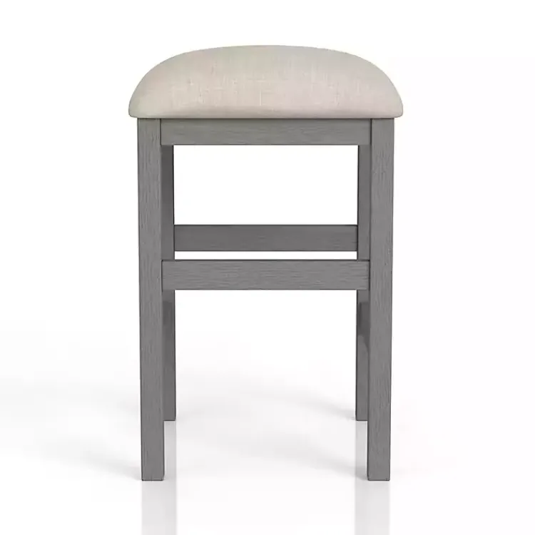 Kirklands Home Wood Upholstered Seat 2-pc. Counter Stool Set Gray Hot