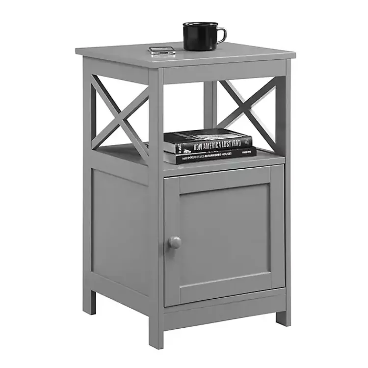 Kirklands Home Wood X Sides Storage Accent Table Gray Discount
