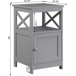 Kirklands Home Wood X Sides Storage Accent Table Gray Discount