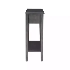 Kirklands Home Wooden Console Table with Double Drawers Gray Discount