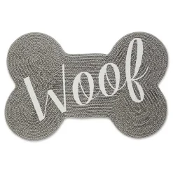 Kirklands Home Gray Woof Bone Pet Bowl Mat Hot