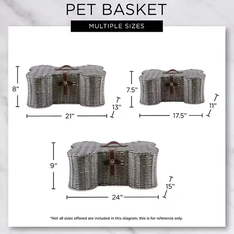 Baskets & Boxes>Kirklands Home Woven Bone Shaped Basket, 24 in. Gray