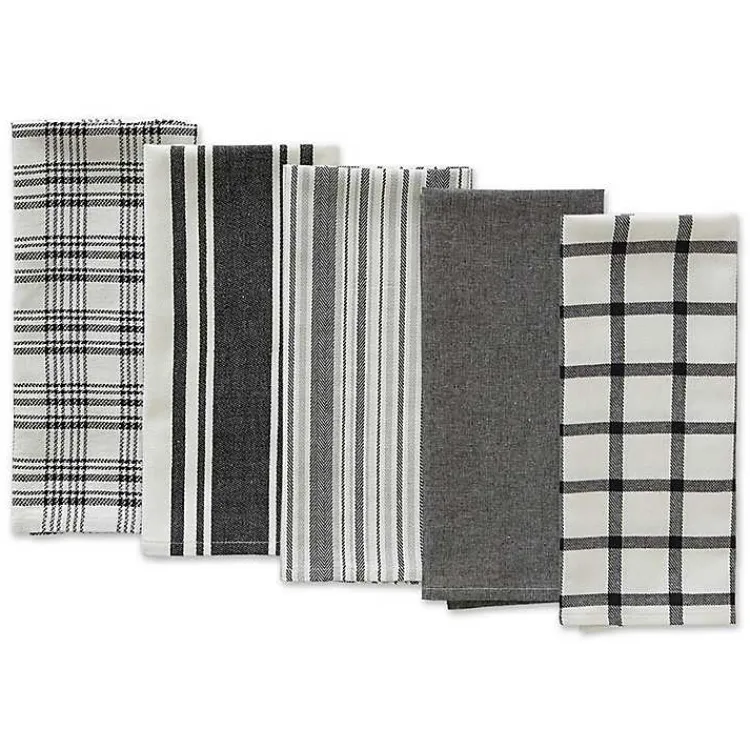 Kirklands Home Gray Woven Dish Towels, Set of 5