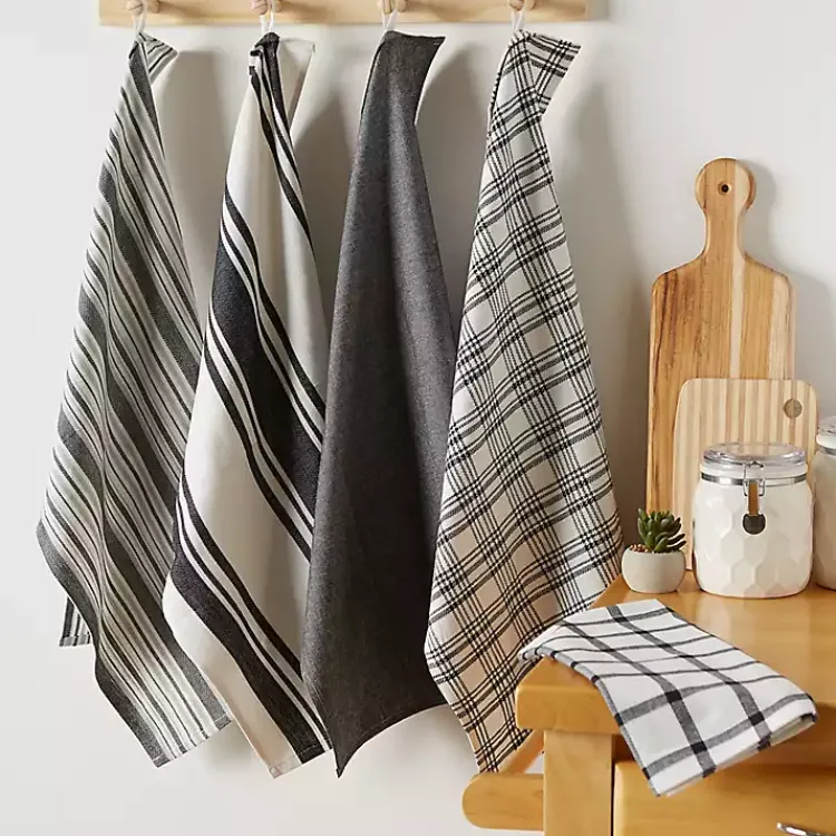 Kirklands Home Gray Woven Dish Towels, Set of 5