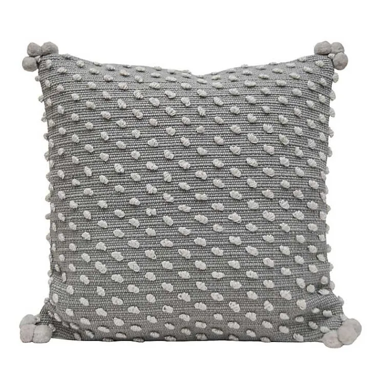 Kirklands Home Woven Knots Outdoor Pillow Gray New