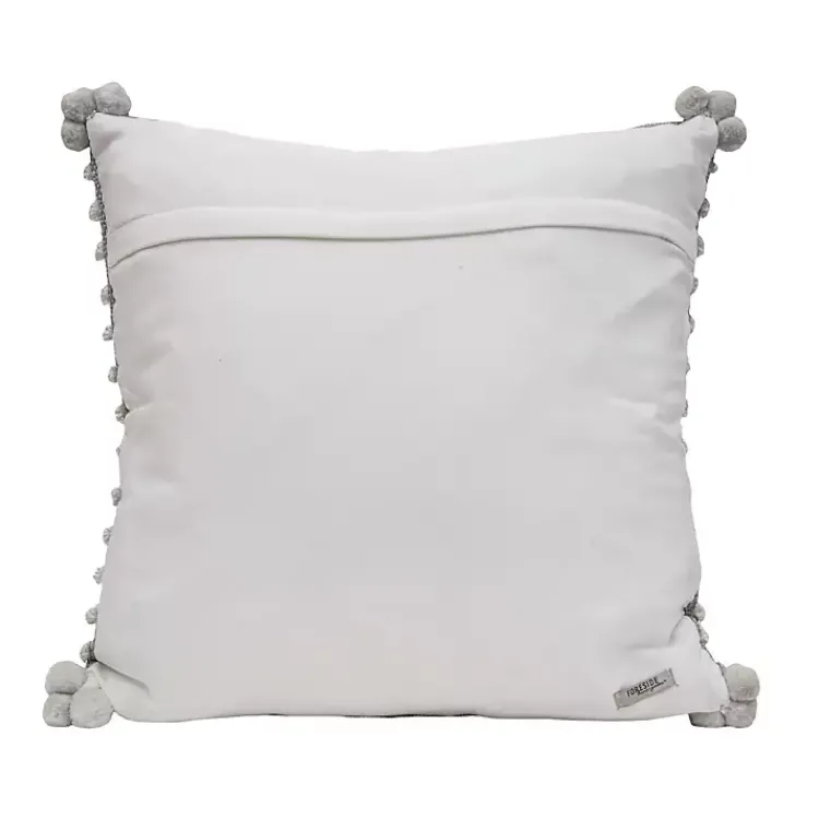 Kirklands Home Woven Knots Outdoor Pillow Gray New