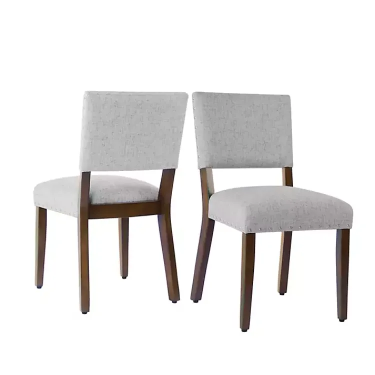 Kirklands Home Woven Upholstered Dining Chairs, Set of 2 Gray Best