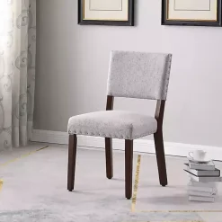 Kirklands Home Woven Upholstered Dining Chairs, Set of 2 Gray Best