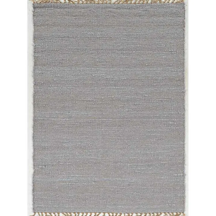 Kirklands Home Woven Wool and Jute Area Rug, 7x10 Gray New