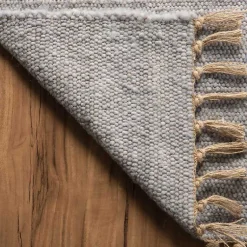 Kirklands Home Woven Wool and Jute Area Rug, 7x10 Gray New