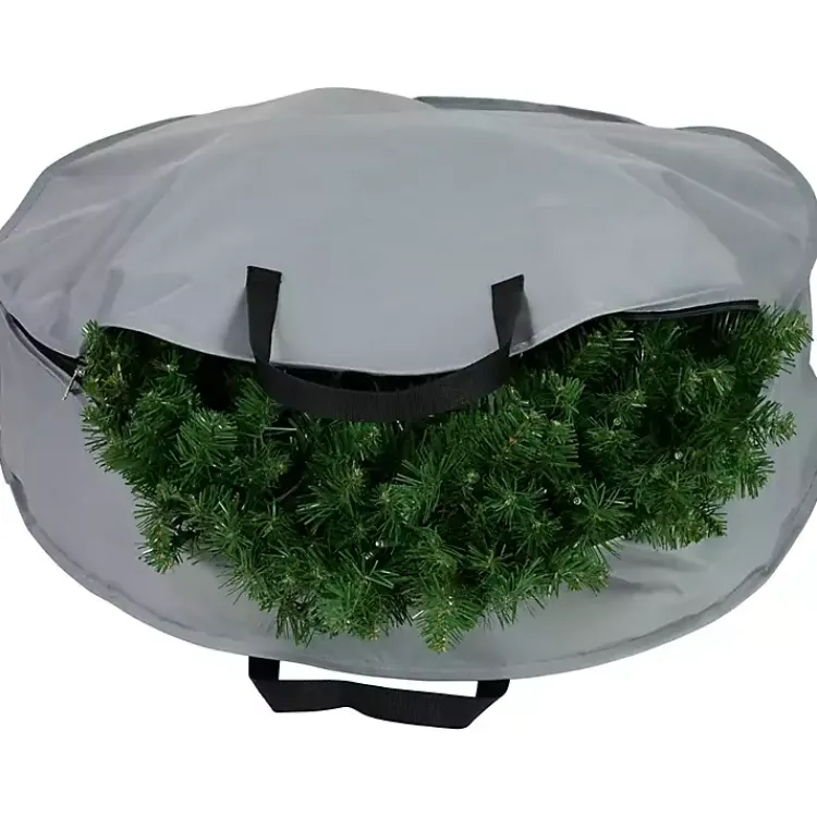 Seasonal Storage>Kirklands Home Wreath Storage Bag, 36 in. Gray