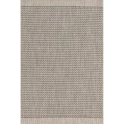 Kirklands Home Gray Zig Zag Stripe Outdoor Area Rug, 5x7