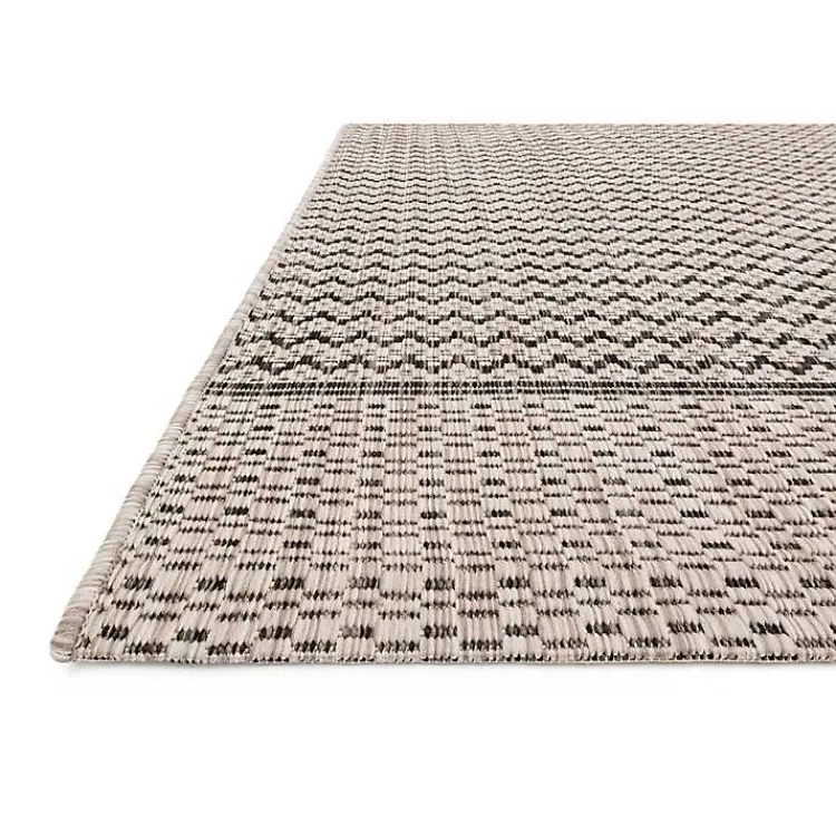 Kirklands Home Gray Zig Zag Stripe Outdoor Area Rug, 7x10