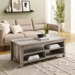 Kirklands Home wash Grooved Side Panel Coffee Table Gray Discount