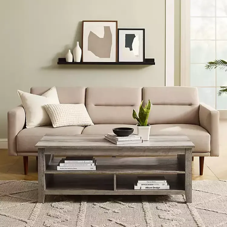 Kirklands Home wash Grooved Side Panel Coffee Table Gray Discount