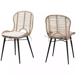 Kirklands Home Graywash Rattan Brenna Dining Chairs, Set of 2 Hot