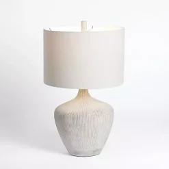 Kirklands Home wash Ribbed Urn Table Lamp Gray
