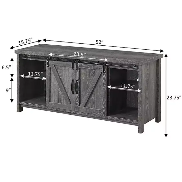 Kirklands Home wash Russ Barn Door Media Cabinet Gray Clearance