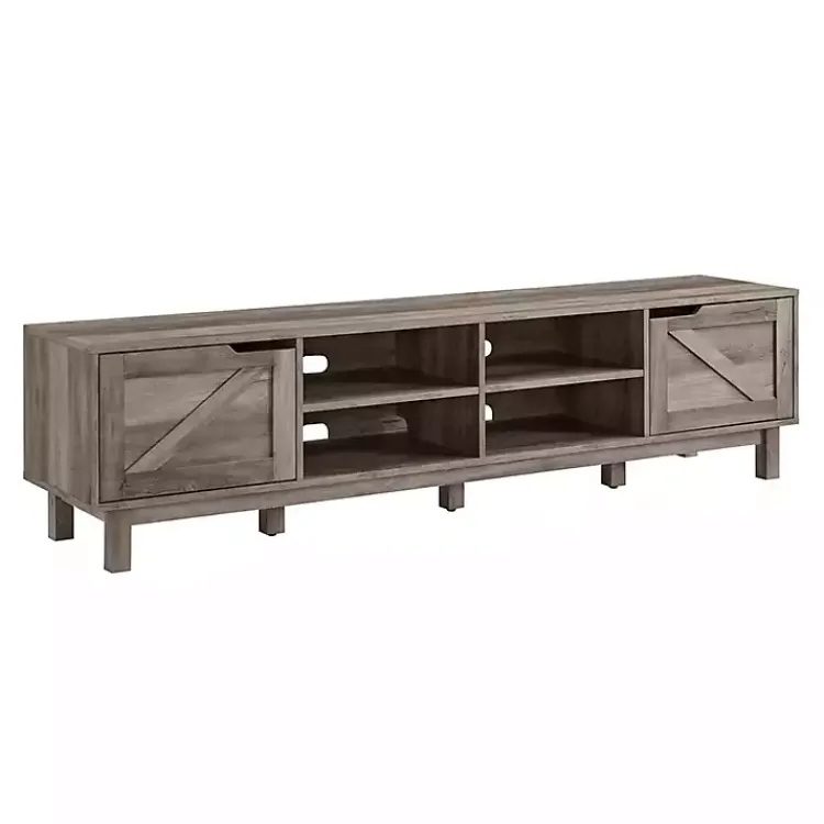 Kirklands Home wash Rustic Barndoor Media Cabinet Gray Sale
