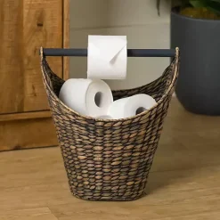 Kirklands Home Graywash Seagrass Toilet Paper Holder Basket Brown Sale