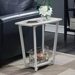 Kirklands Home Graywash Joanne Accent Table White Clearance