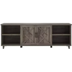 Kirklands Home wash Wood Helix Open Shelf TV Stand Gray Sale