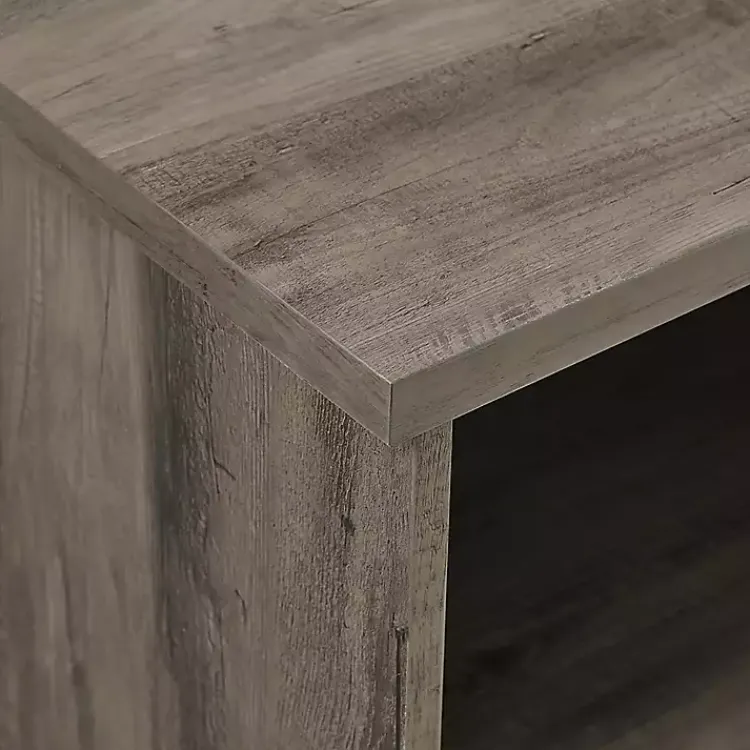 Kirklands Home wash Wood Helix Open Shelf TV Stand Gray Sale