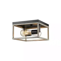Kirklands Home Graywashed Square Flush Mount Light