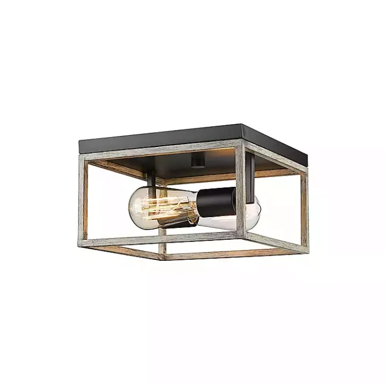 Kirklands Home Graywashed Square Flush Mount Light