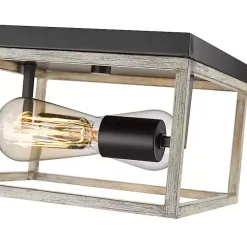 Kirklands Home Graywashed Square Flush Mount Light