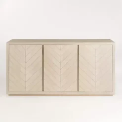 Kirklands Home Graywashed Wood Herringbone Sideboard Clearance