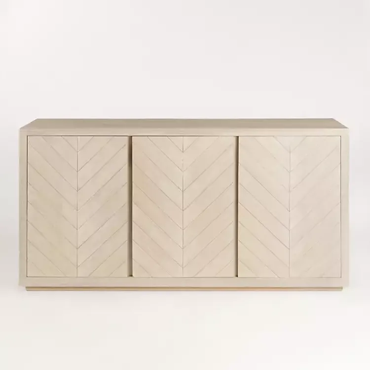 Kirklands Home Graywashed Wood Herringbone Sideboard Clearance